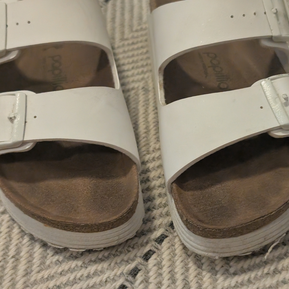 Brown and White Birkenstocks Gentle Use W:39 (9)
